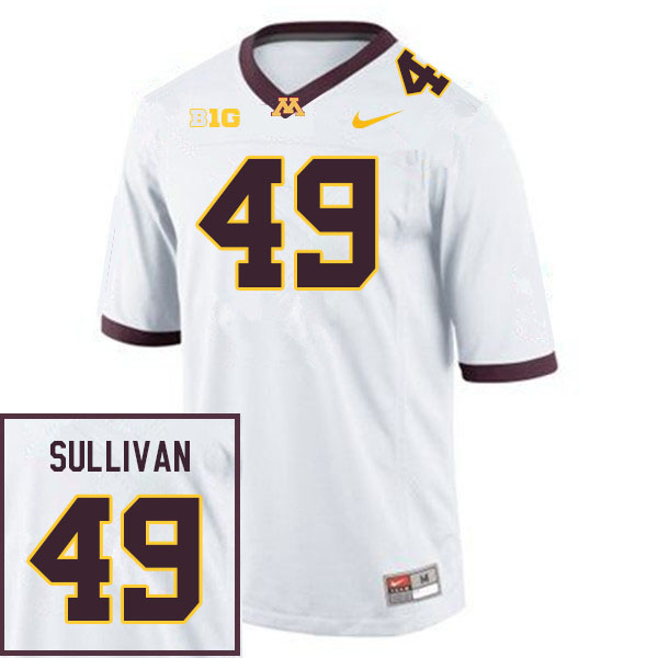 Men #49 Austin Sullivan Minnesota Golden Gophers College Football Jerseys Sale-White - Click Image to Close